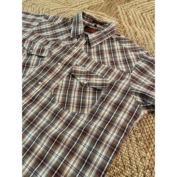 Canyon Guide Outfitters Short Sleeve plaid Metal Snap Button Front SZ XL Shirt - Picture 2 of 8